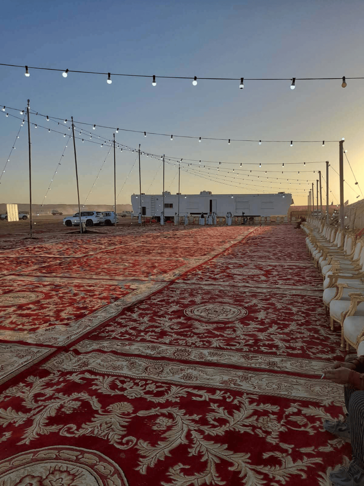 فرش ملكي فاخر وإضاءة احترافية للمناسبات